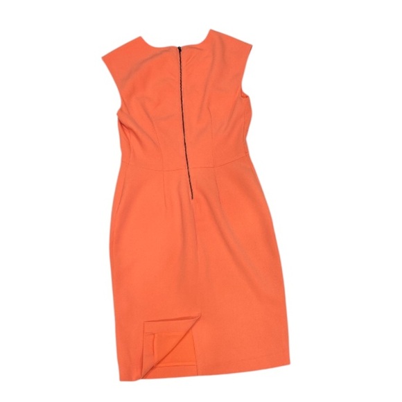 Banana Republic EUC Peach/Orange sleeveless sheath knee length dress, size 10. - Picture 2 of 6